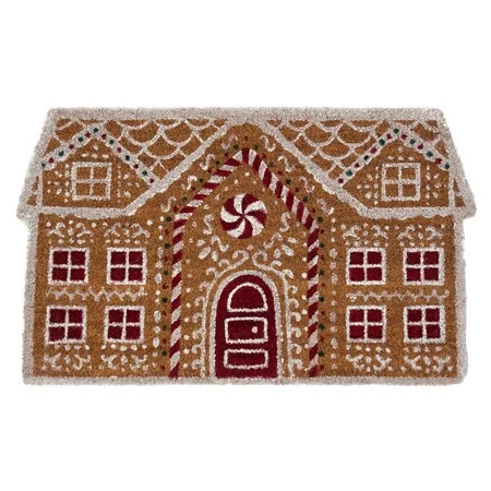 My Texas House Multicolor Gingerbread House Outdoor Coir Christmas Doormat, 18" x 30" | Walmart (US)