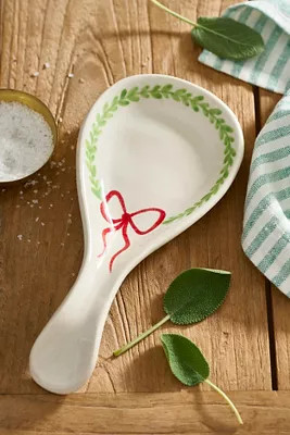 Bow + Vine Stoneware Spoon Rest | Anthropologie (US)