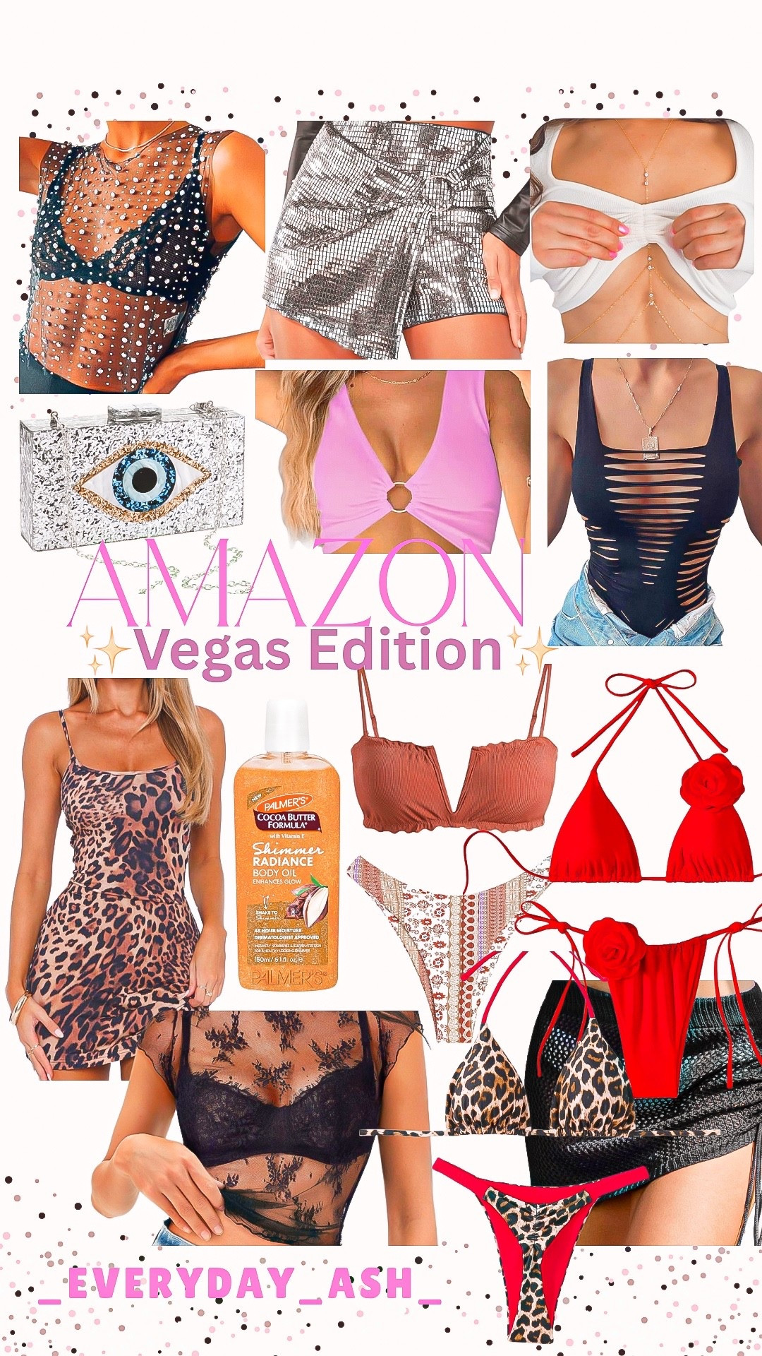 Vegas - Amazon finds 🎉

Sheer top, sparkle shorts, cropped top, bodysuit, Vegas outfits, vacation outfits, third eye bag, bikinis , swim cover up, leopard dress 

#LTKStyleTip #LTKFindsUnder50 #LTKSummerEdit