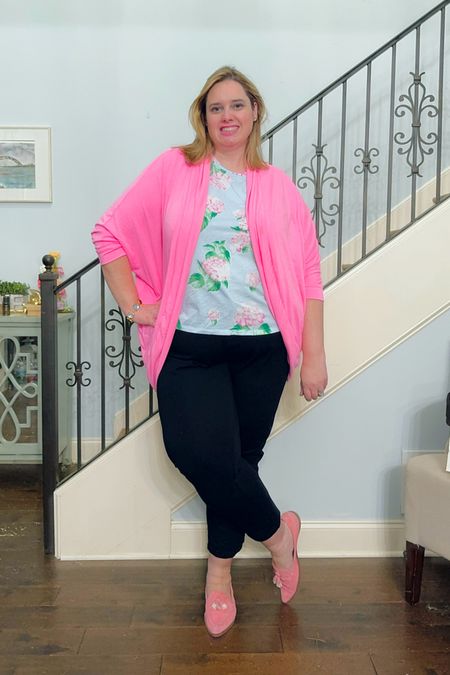Black pants are such a closet staple but florals and pink will always make them more fun 

#LTKplussize #LTKworkwear #LTKstyletip