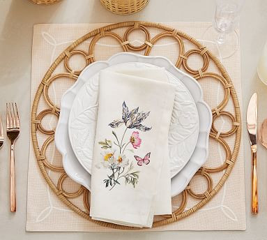 Monique Lhuillier Antibes Handwoven Rattan Charger Plate | Pottery Barn (US)