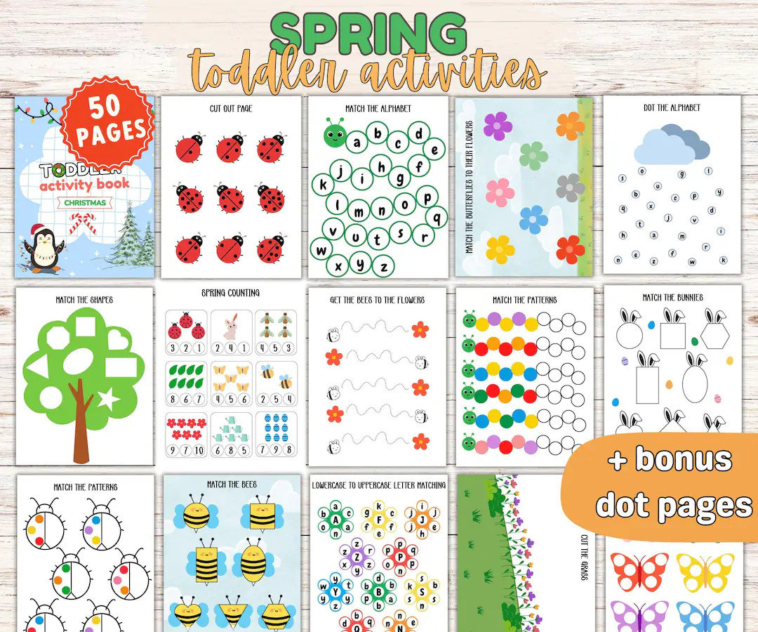Spring Toddler Learning Journal: 50 Spring Activities for Ages 2-5 (printable Bundle) - Etsy | Etsy (US)