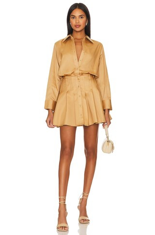 Karina Grimaldi Ranie Mini Dress in Doe from Revolve.com | Revolve Clothing (Global)