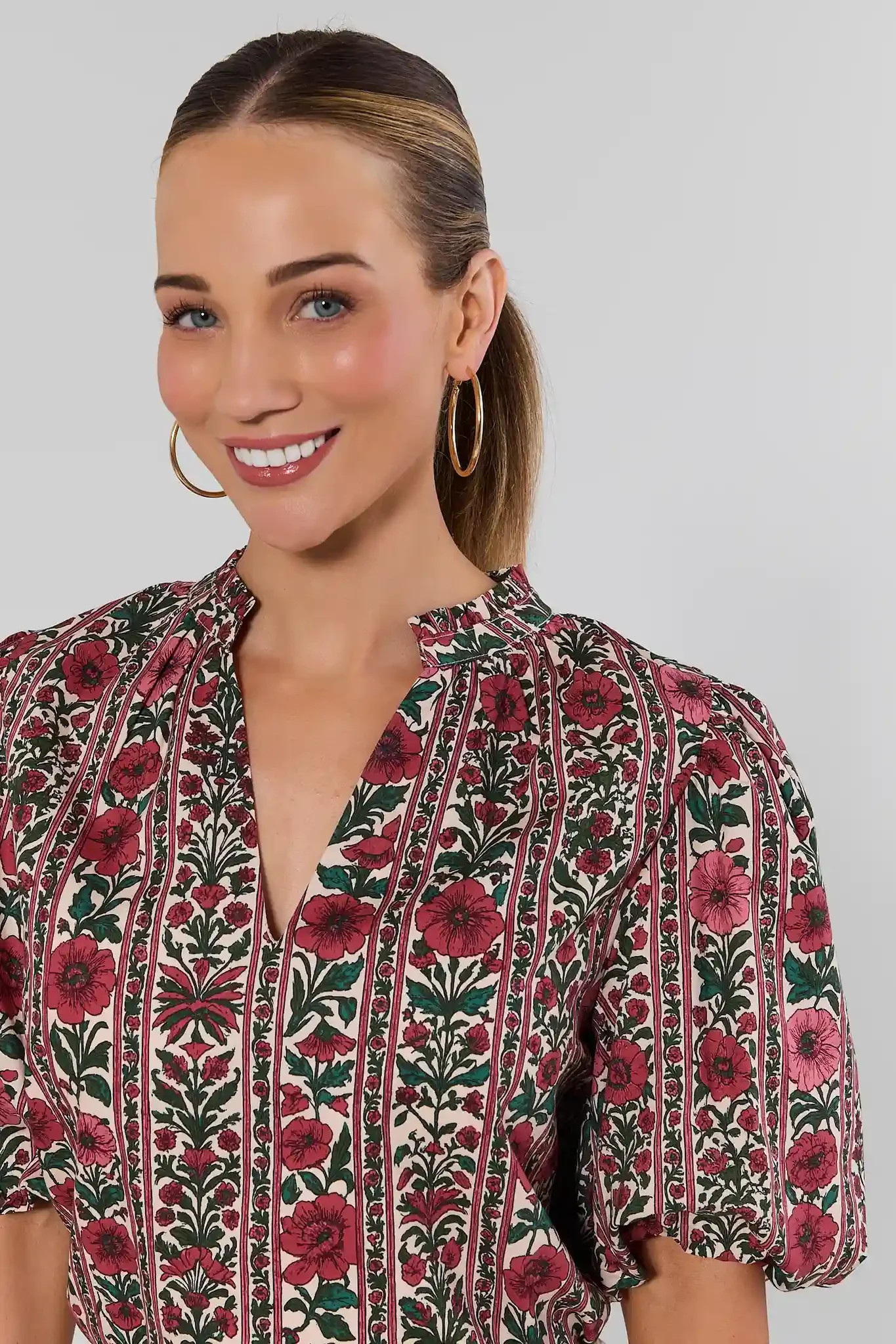 Charity Red Gingham Printed Top | Avara