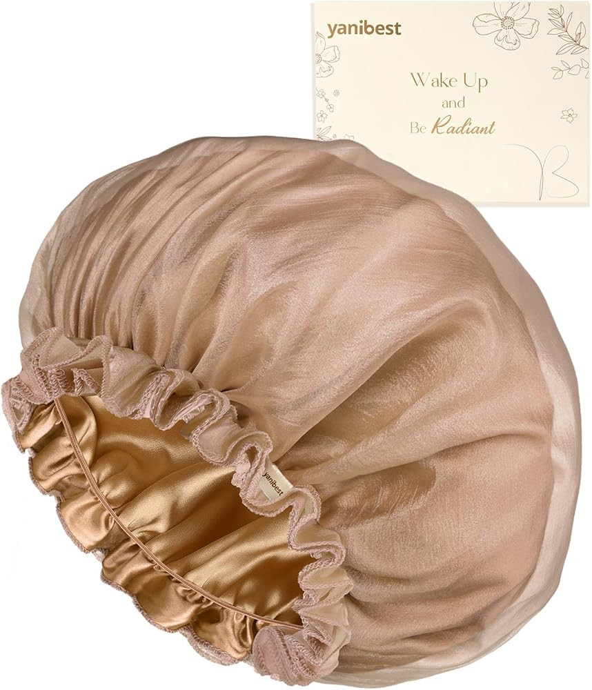 YANIBEST Breathable Butter-Satin Lined Bonnet, Silk Hair Bonnet for Sleeping Women, Night Cap for... | Amazon (US)