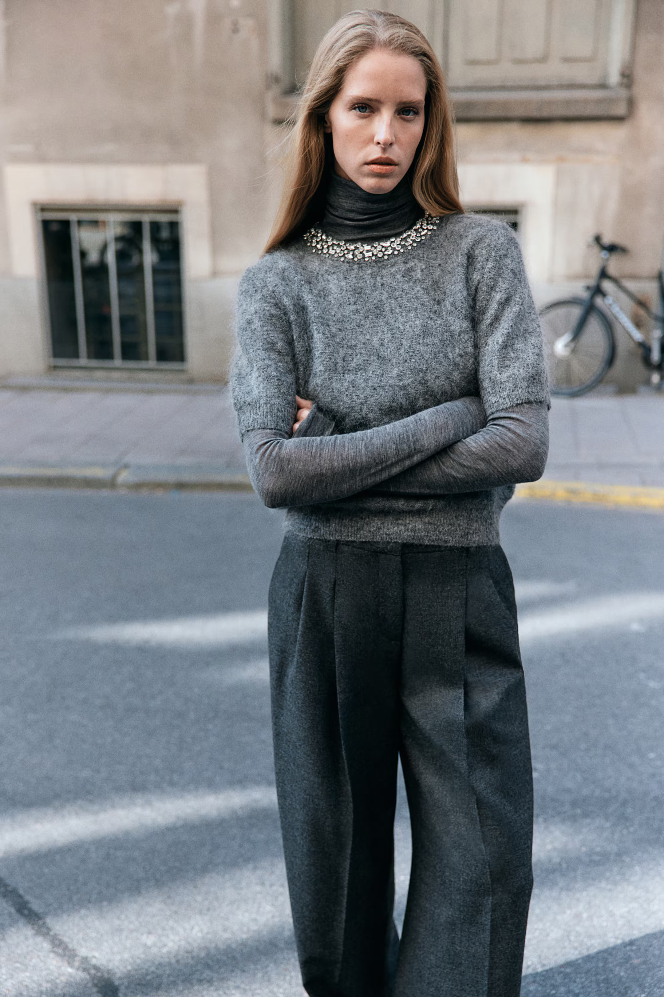 Mohair-Blend Rhinestone-Embellished Top | H&M (US + CA)