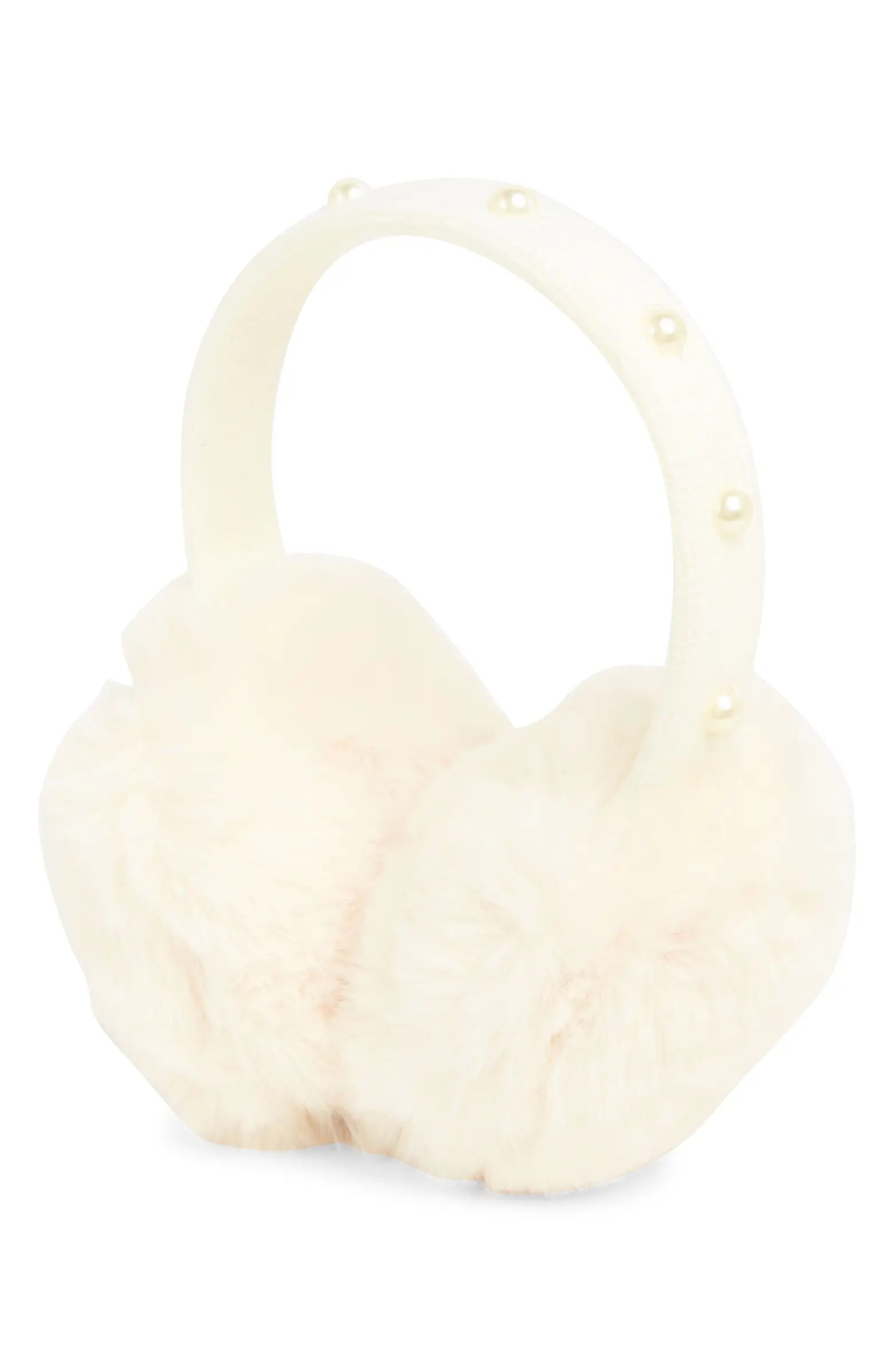 pearl embellished faux fur earmuffs | Nordstrom Rack