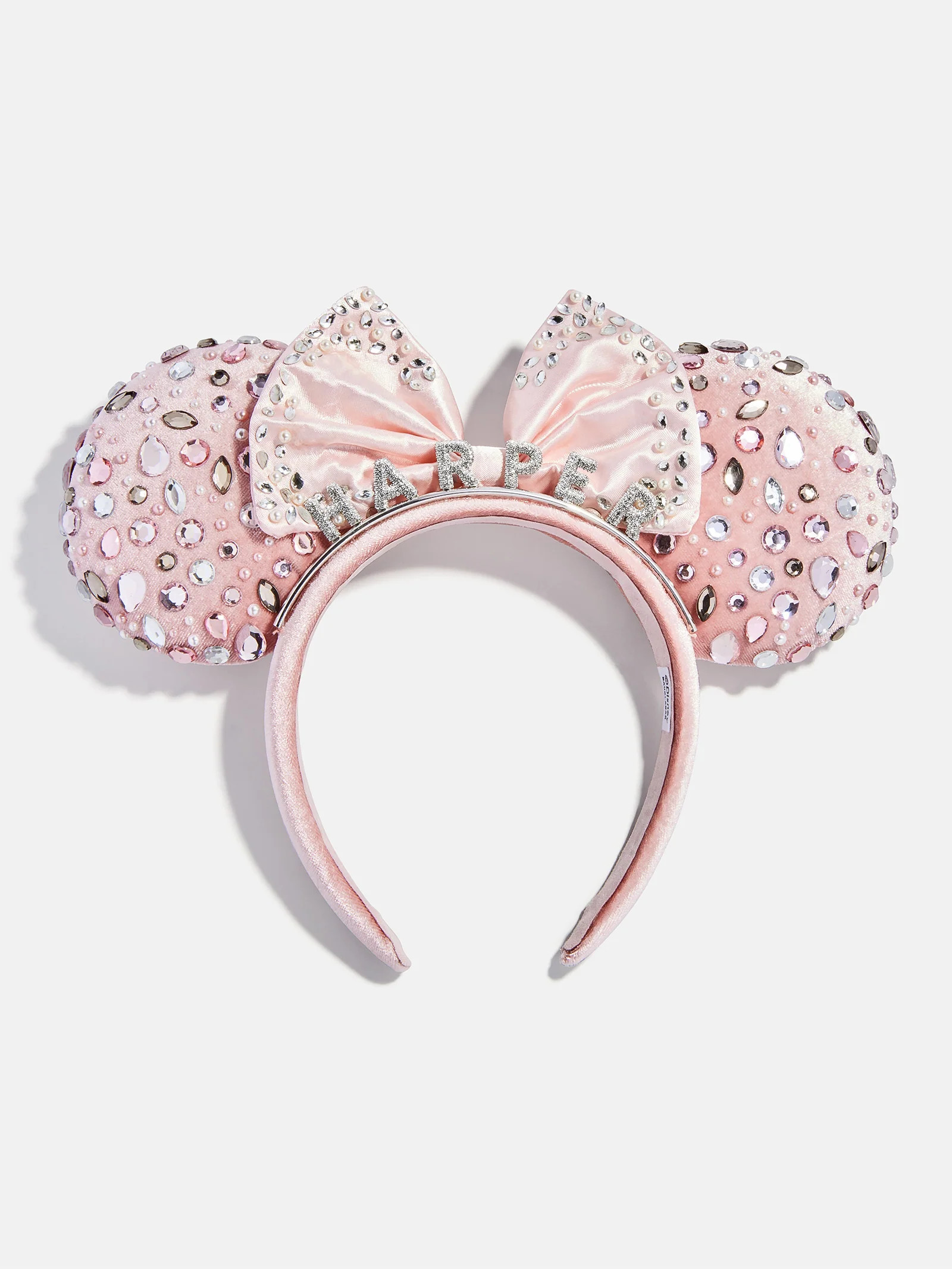 Disney Minnie Mouse Pink & Silver Crystal Pavé Custom Ears Headband - Pink & Silver Crystal Pav... | BaubleBar