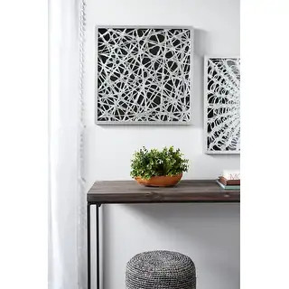 Large Square Modern Abstract Art Black and White Paper Shadow Box Wall Art 23.5 x 23.5 - 24 x 2 x... | Bed Bath & Beyond