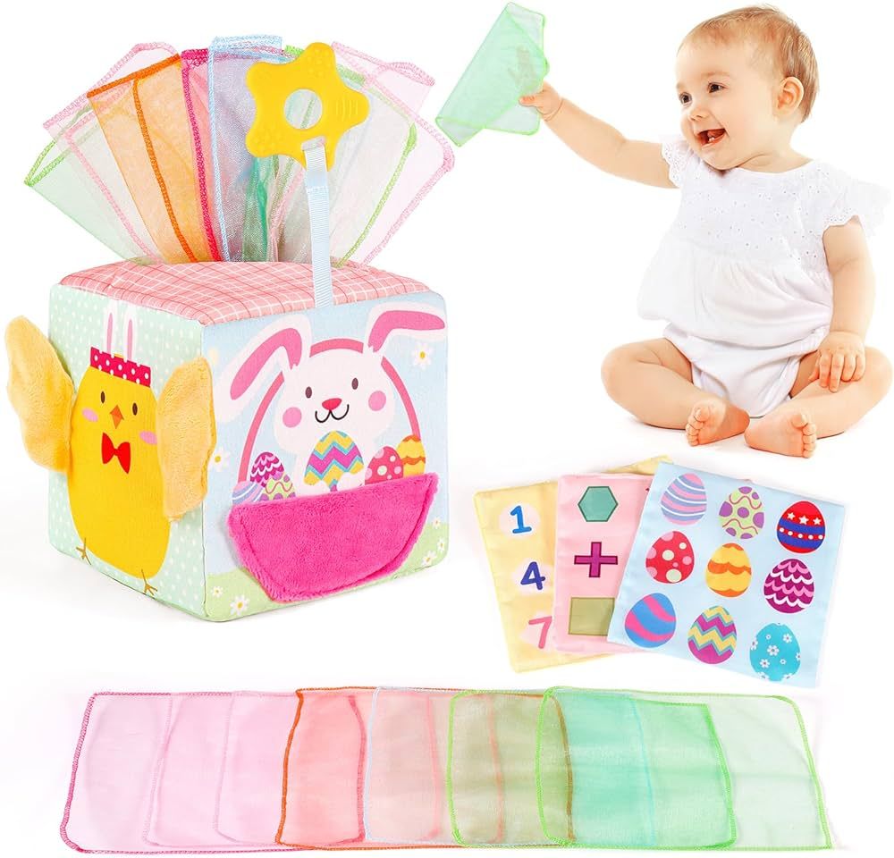 Easter Baby Tissue Box Toy Montessori Toys Baby Toys for Babies 6-12 Months, Easter Gifts, Easter... | Amazon (US)