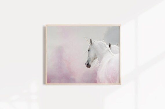 Wall Art Unicorn Print Girls Room Decor Horse Art Unicorn Wall | Etsy | Etsy (US)