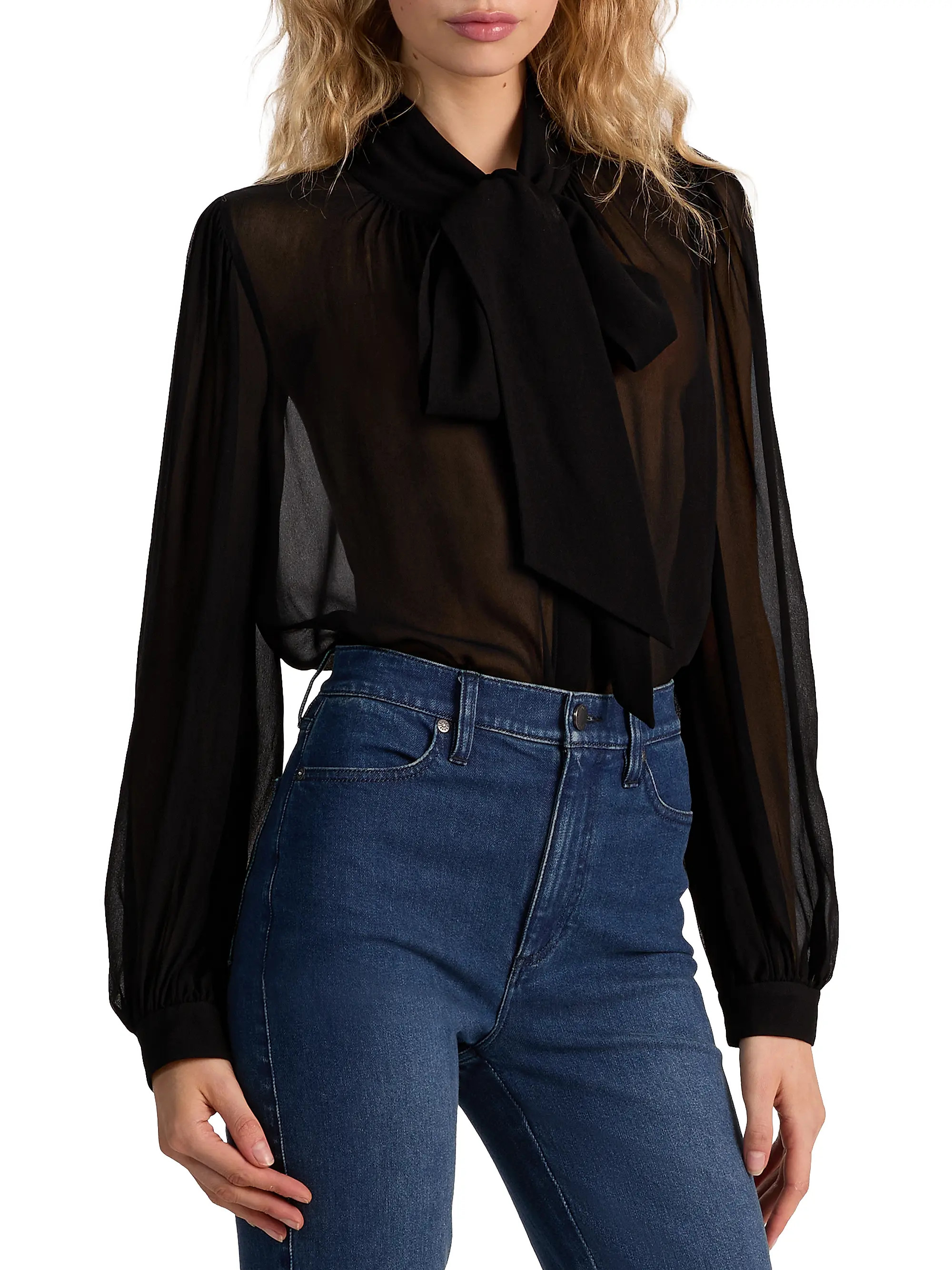 Brentley Tieneck Chiffon Blouse | Saks Fifth Avenue