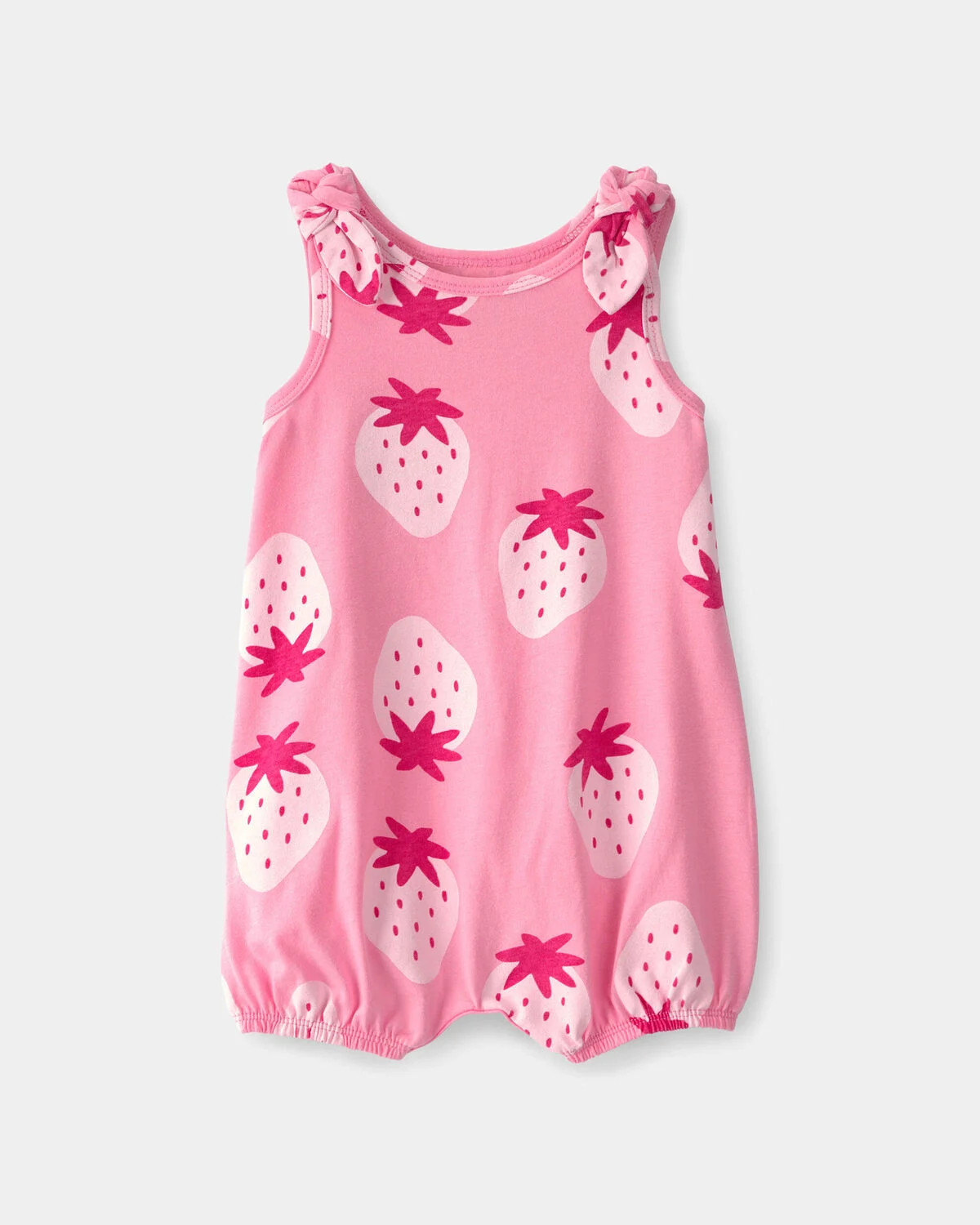 Baby Girl Strawberry Sleeveless Romper - Pink | Carter's | Carter's Inc