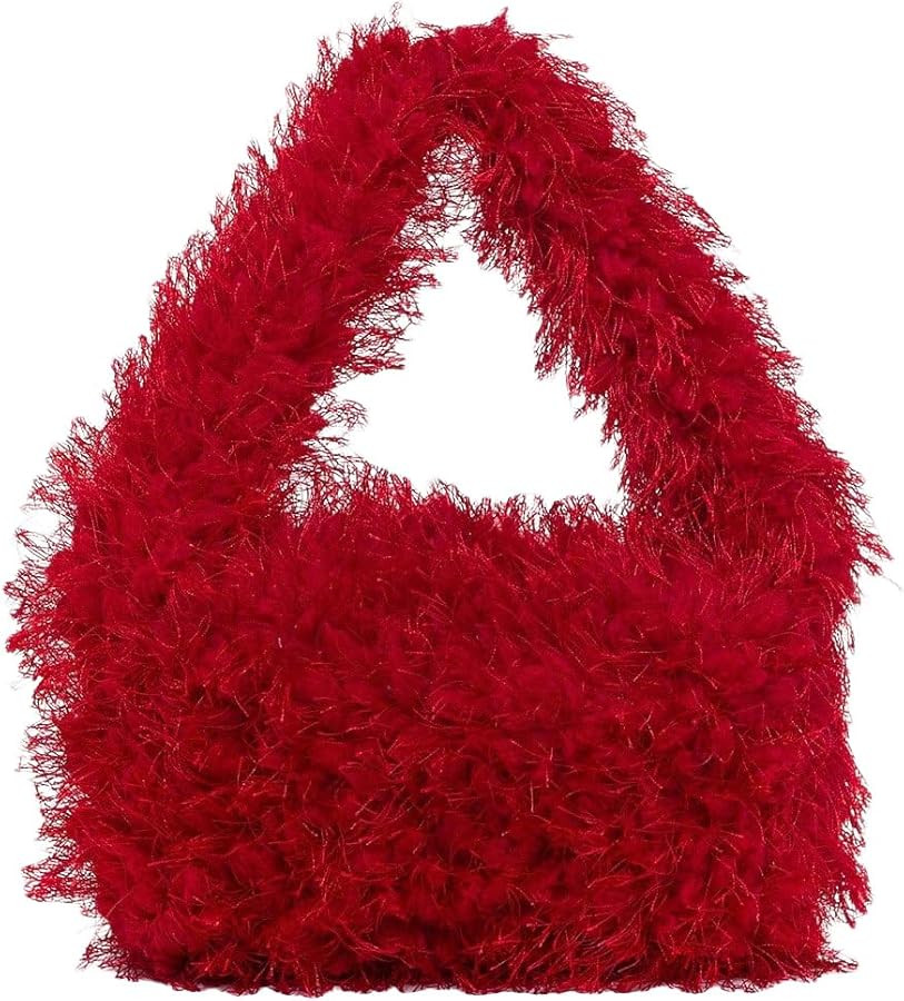 Floerns Women's Faux Fur Handbag Clutch Purse Fuzzy Winter Cute Plush Square Bag | Amazon (US)