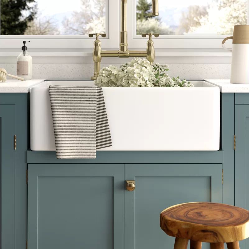 Edgware 33'' W Single Bowl Fireclay Farmhouse Kitchen Sink | Wayfair North America