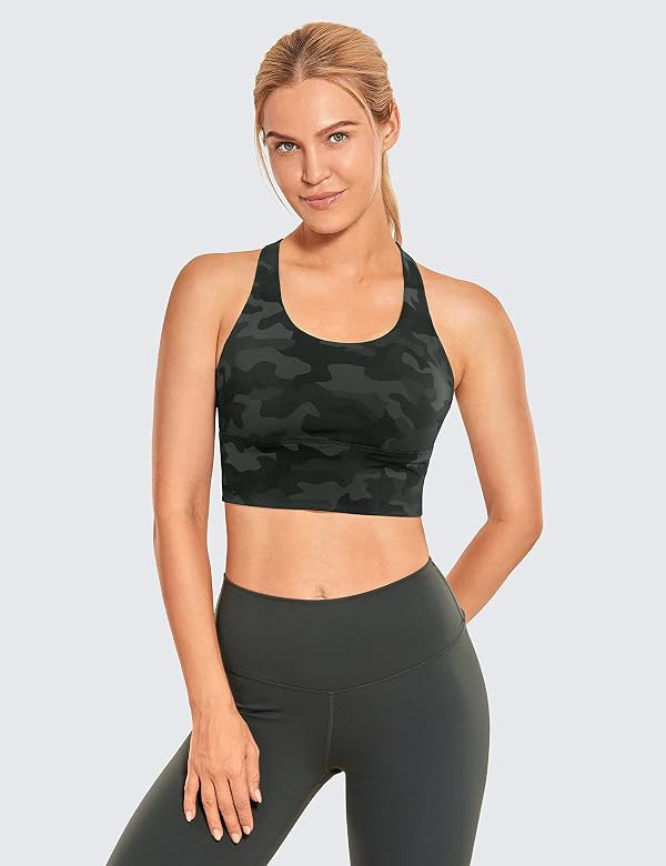 CRZ YOGA Strappy Longline Sports Bras for Women - Wirefree Padded Criss Cross Yoga Cropped Tank T... | Amazon (US)
