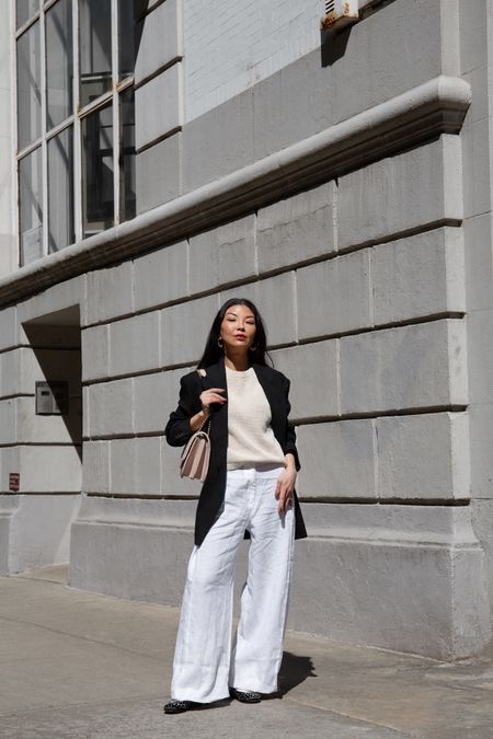 Happy Easter 🐰🤍

Blazer: @cosstores
Open knit tank top & linen pant: @darling code SUZANNES for 15% off your order!
Ballet flats: @mgemi 🖤✨
Earrings: @loft 

#outfitinspiration #stylingtips #ltkshoecrush  #ltkstyletip #ltkover40 #balletflats



#LTKstyletip #LTKSeasonal #LTKover40