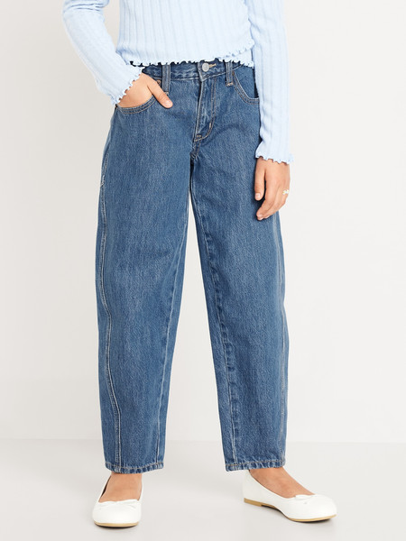 High-Waisted Barrel-Leg Jeans for Girls | Old Navy (CA)