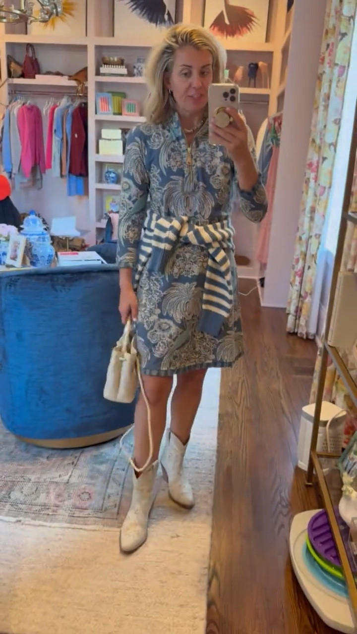 Spartina 449 is always a go-to option. Loving this dress for an easy throw on & go. How adorable is this sweater? We are totally wearing these together or separate. Wearing an xs and 8 boot. 

#LTKdayinmylife #LTKmomlife #LTKOver40