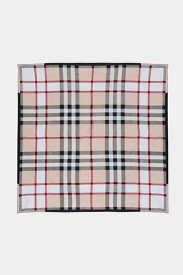 Tan Plaid Printed Scarf | Avara