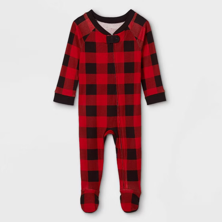 Baby Holiday Buffalo Check Matching Family Footed Pajama - Wondershop™ Red | Target