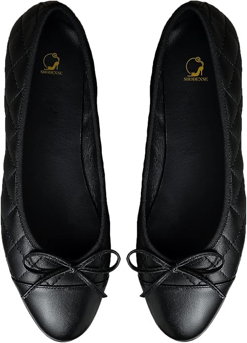 SHODENSE Women Cap Toe Bow Flats Two Tone Slip On Ballet Flats Comfort Closed Round Toe Flats Col... | Amazon (US)