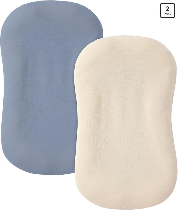 guruixu Muslin Baby Lounger Cover 2 Pack, 100% Cotton Infant Lounger Cover, Soft & Breathable Rep... | Amazon (US)