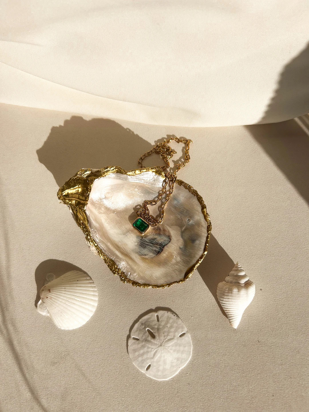 Mother of Pearl Inspired Gold Oyster Shell Trinket Jewelry Dish Holder Decorative Decoupage Oyste... | Etsy (US)