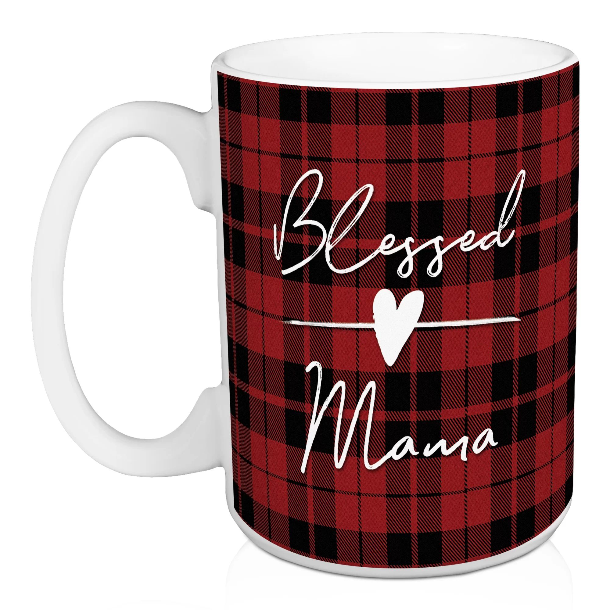 Loon Peak® Raggs Buffalo Check Blessed Mama Coffee Mug & Reviews | Wayfair | Wayfair North America