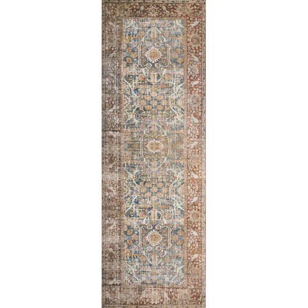 Pratt Oriental Ocean/Rust Area Rug | Wayfair North America