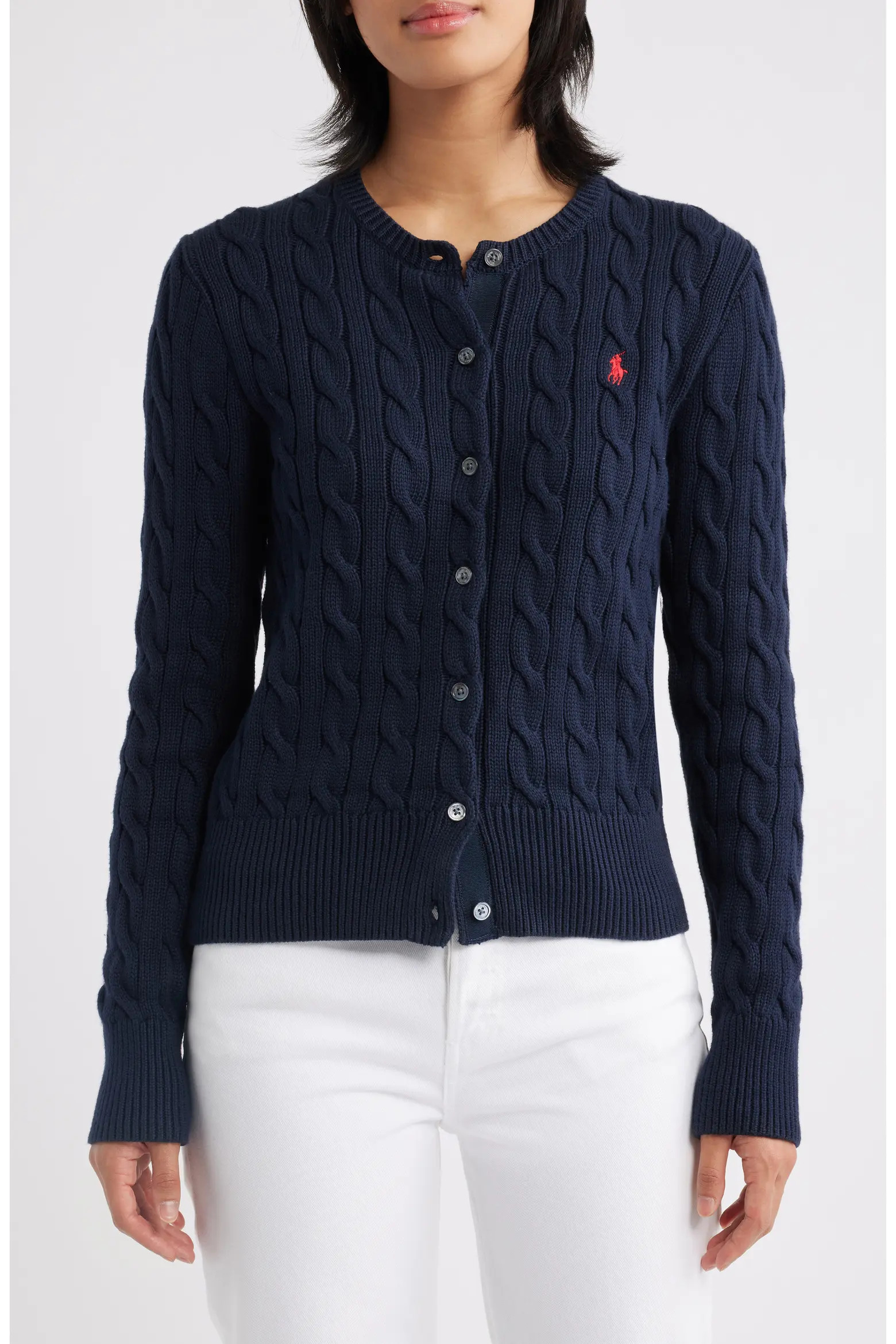 Polo Ralph Lauren Cable Knit Cotton Cardigan (Women) | Nordstrom | Nordstrom