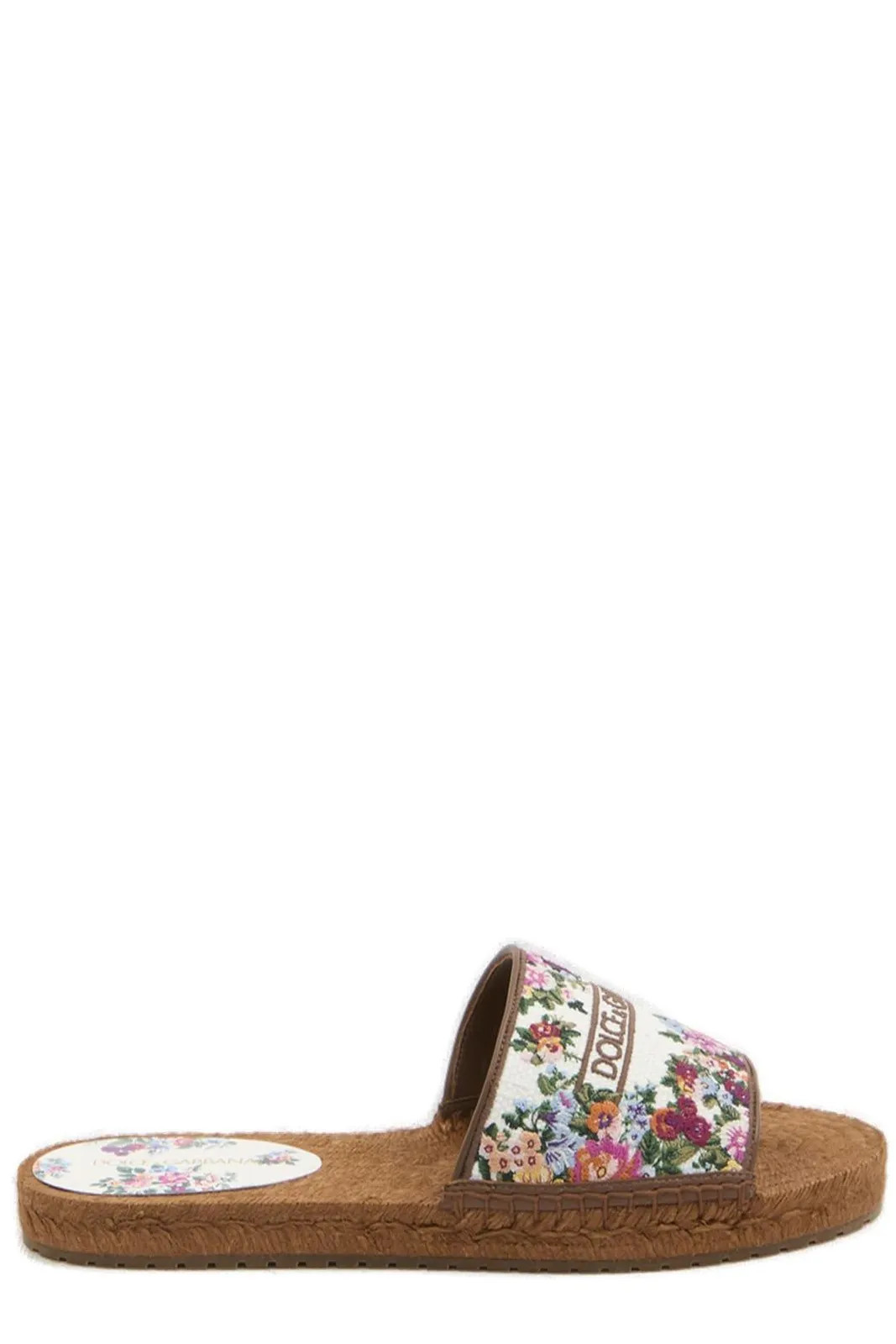Dolce & Gabbana Floral Embroidered Espadrilla Slides | Cettire Global