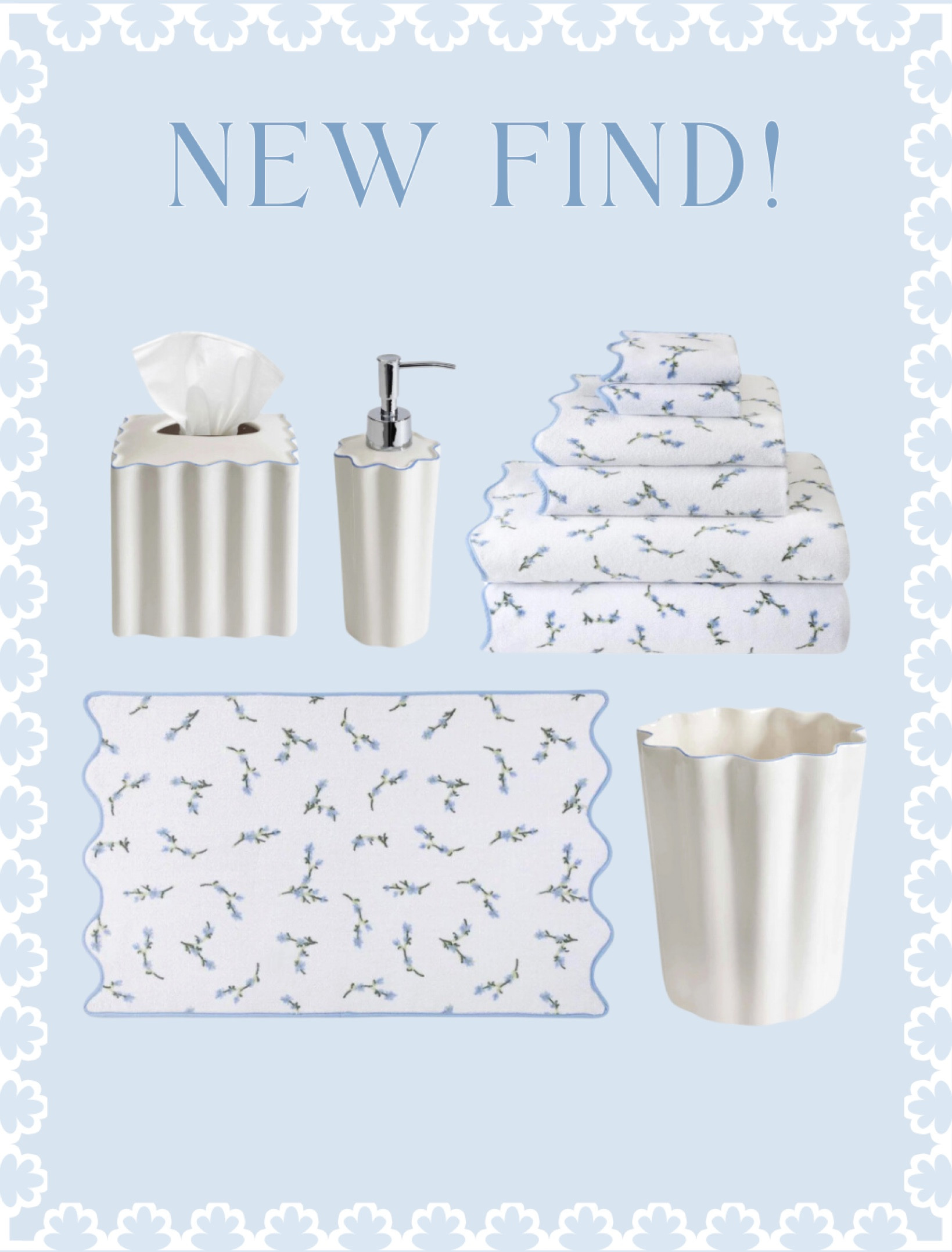 New floral scalloped bath collection!😍🩵

Home Decor, Grandmillennial, Scallop Towel, Bathroom Decor

#LTKhome