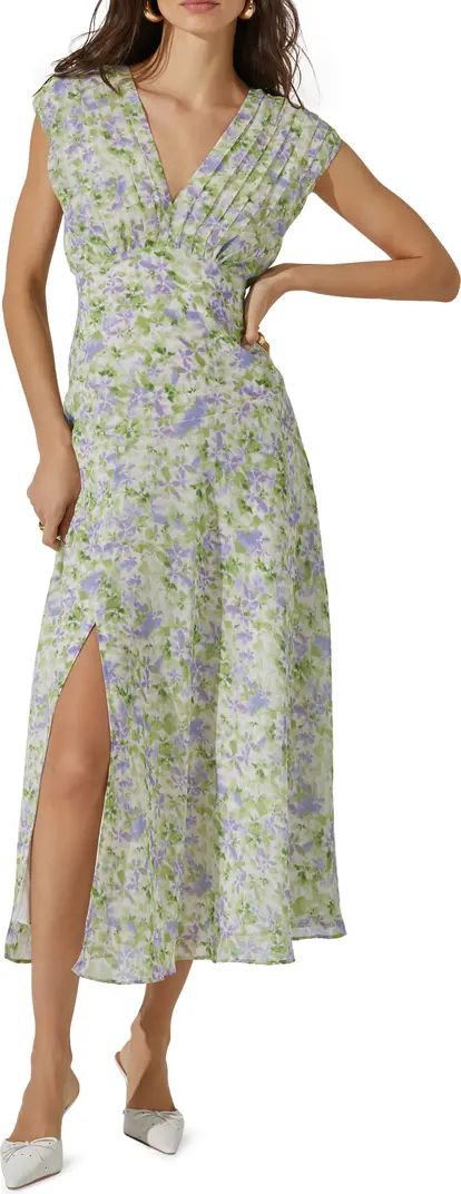 Floral Pleated Bodice Midi Dress | Nordstrom