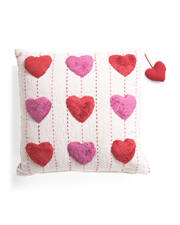 20x20 Tufted Hearts Pillow | TJ Maxx