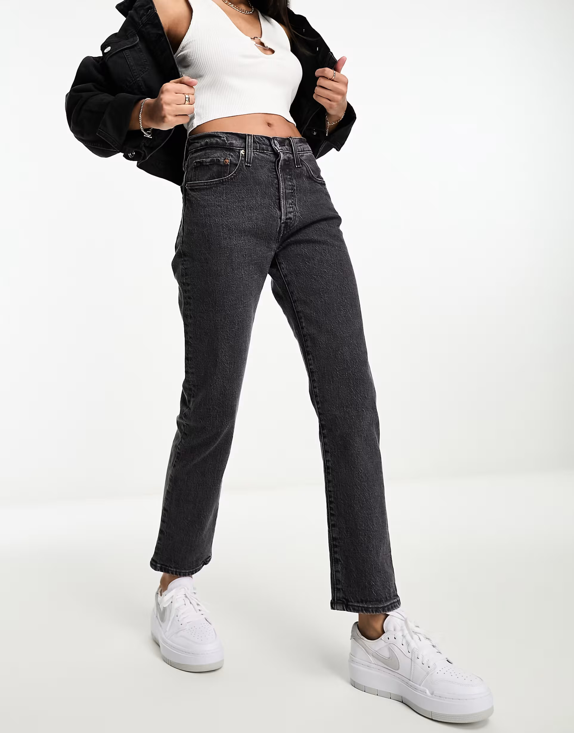 Levi's 501 crop jean in grey | ASOS (Global)