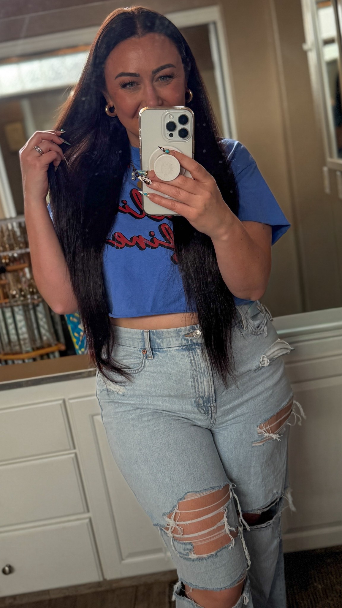 Top large 
Jeans size 14 curvy regular 

For reference I am 5’5 and 188lbs 

#LTKMidsize #LTKgrwm #LTKootd