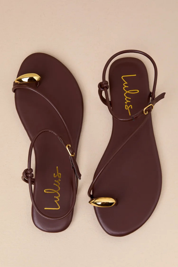 Hendron Chocolate Brown Flat Ankle Strap Sandals | Lulus
