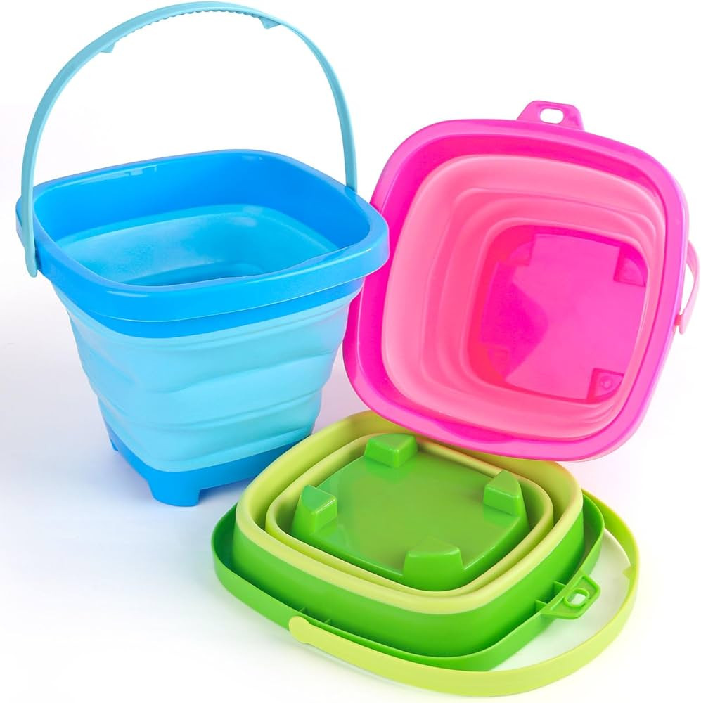 Shindel Collapsible Bucket for Kids, Foldable Pail Bucket for Beach Toys, Summer Toys, Camping Ge... | Amazon (US)