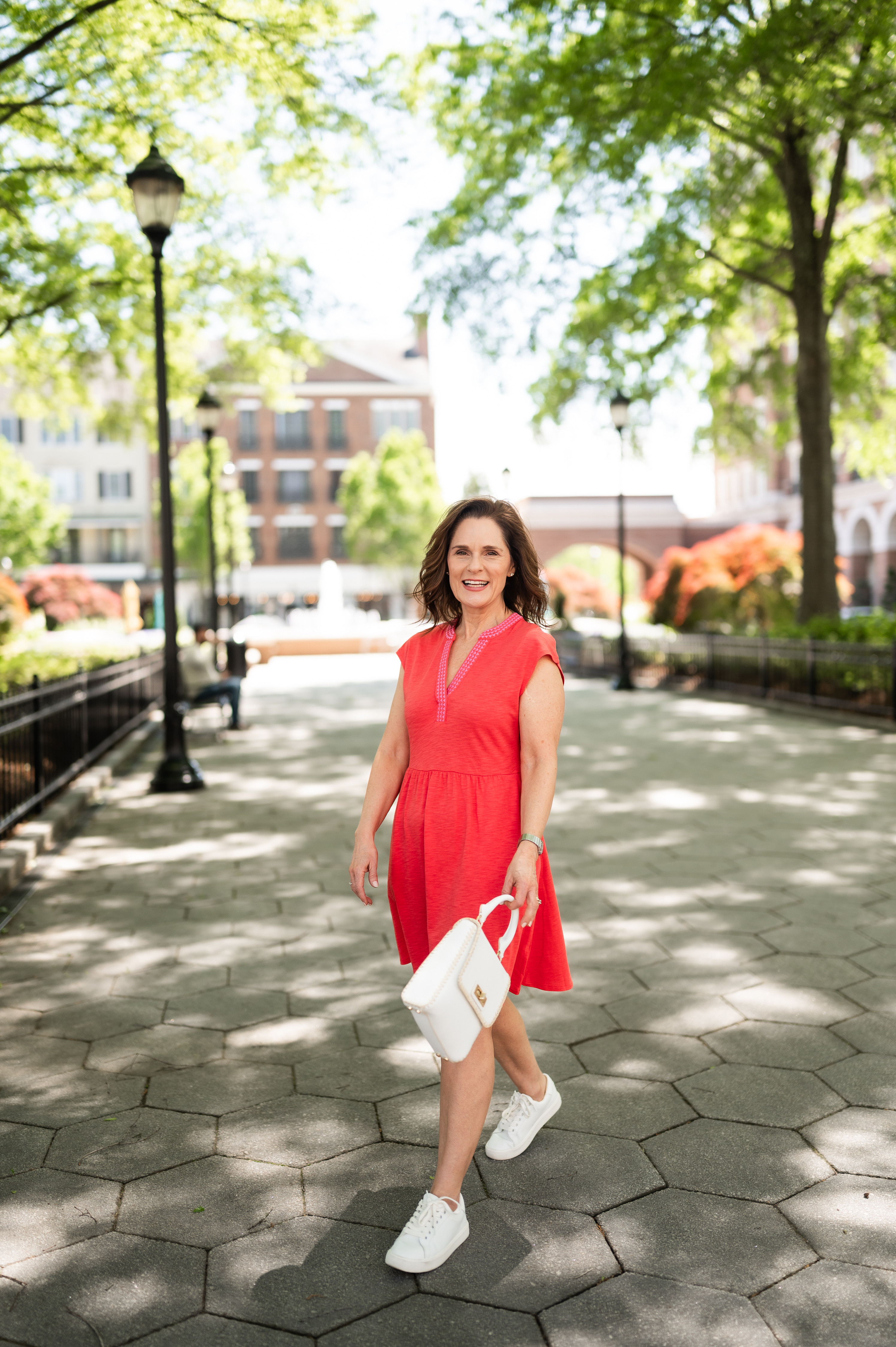A petite twirly t-shirt dress.  Flattering v-neck and pockets included.  Runs TTS, wearing a 2P.

The cutest white top handle handbag and white sneakers complete the look.

spring dres, casual dress 

 

#LTKOver40 #LTKPetite #LTKStyleTip