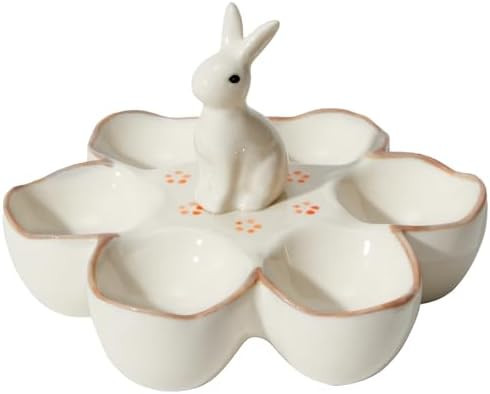 WDS WONDROUS Easter Bunny Egg Cup Holder, Poached Egg Cups with Rabbit Handle, Deviled Eggs Ceram... | Amazon (US)