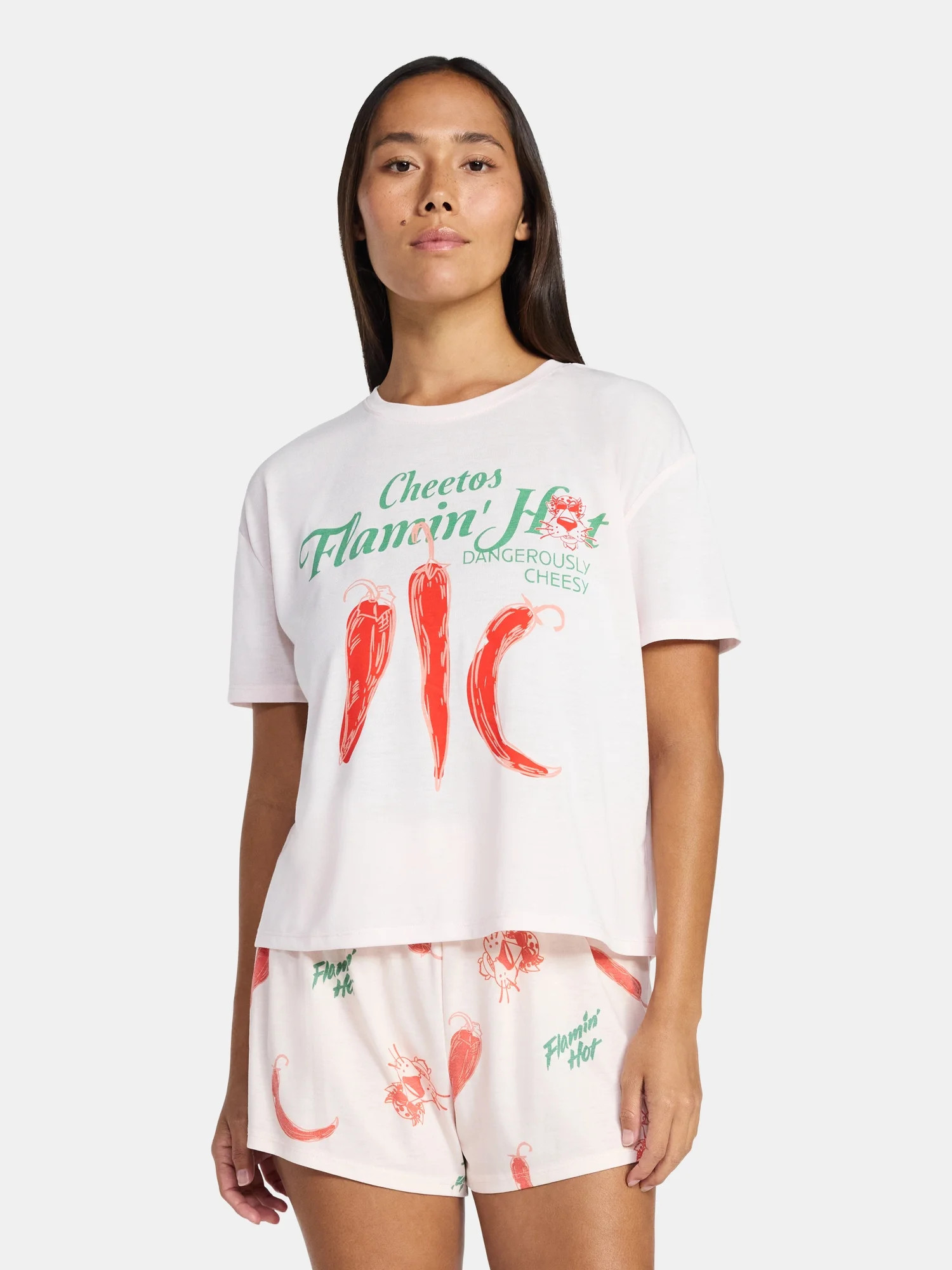 Flaming Hot Cheetos Women's and Women's Plus Sleep Tee and Shorts Pajama Set from Grayson Social,... | Walmart (US)