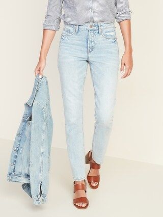 High-Waisted Power Slim Straight Jeans For Women | Old Navy (US)