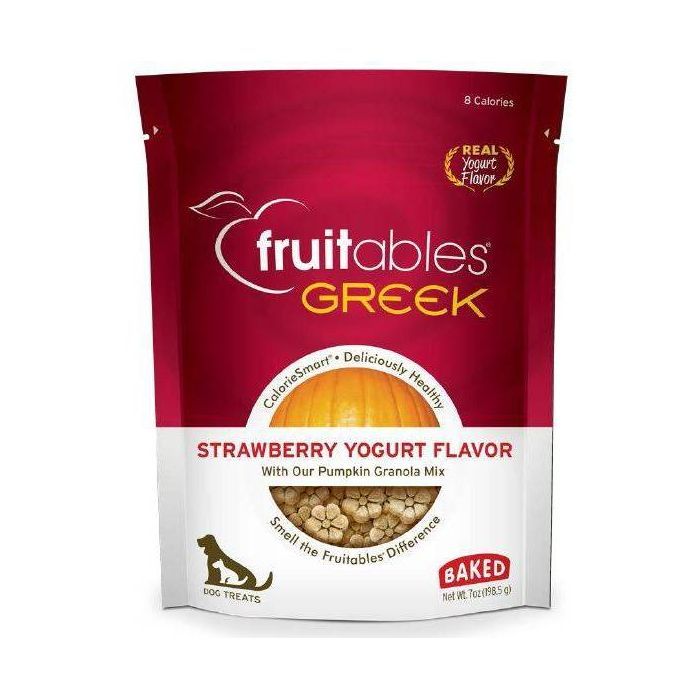 Fruitables Greek Strawberry Yogurt Flavor Healthy Baked Dog Treats - 7oz | Target