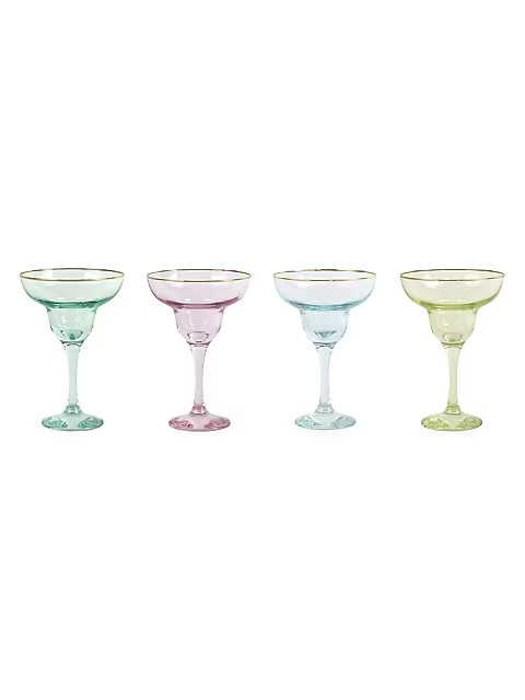 Rainbow 4-Piece Assorted Margarita Glass Set | Saks Fifth Avenue