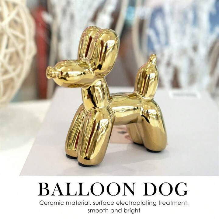 1pc Balloon Dog Statue Decoration, Cute Balloon Animal Sculpture, Handmade Modern Miniature Anima... | SHEIN