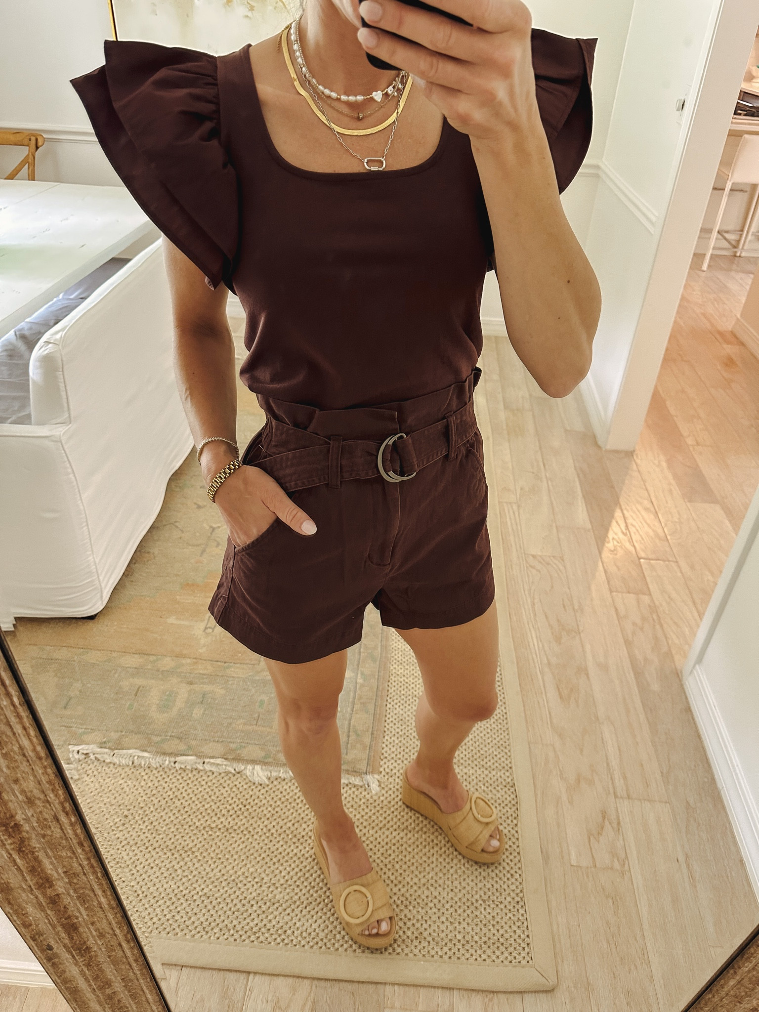 Ruffle top and high waisted shorts set. Entire set under $50 and each piece comes in other colors options. Will link them all. 
Target shorts
Target outfit 
Target set 

#LTKunder50 #LTKunder100 #LTKstyletip