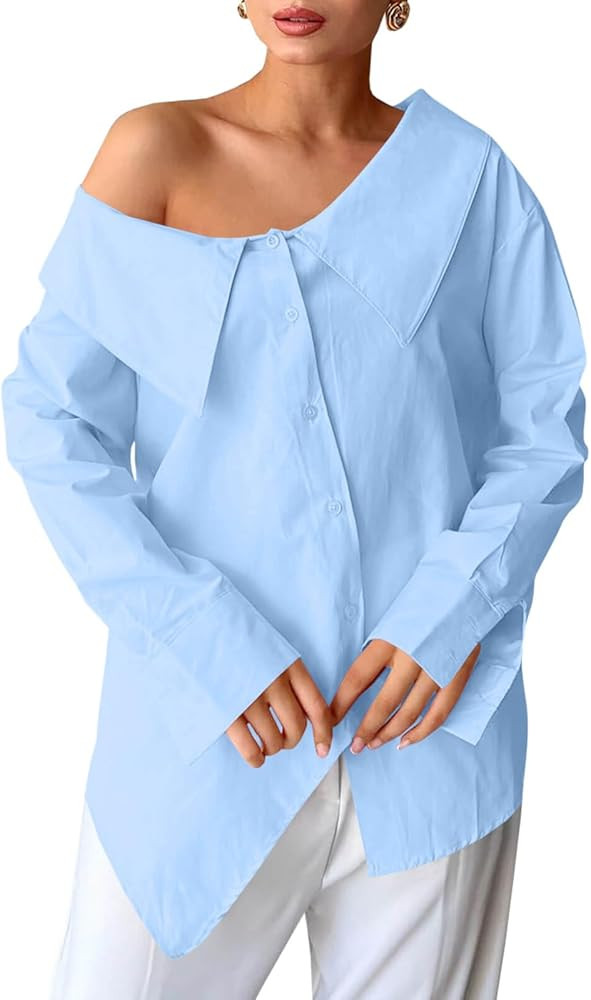 Tankaneo Button Down Shirts Blouse Tops | Amazon (US)