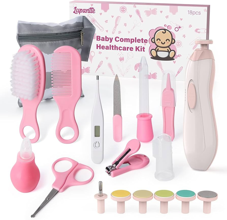 Baby Healthcare and Grooming Kit 18 in 1 Baby Electric Nail Trimmer Set Lupantte Nursery Care Kit... | Amazon (US)