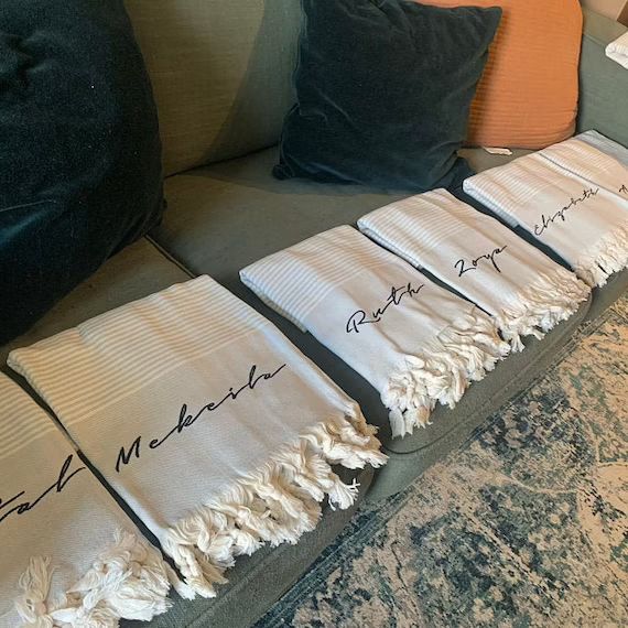 Turkish Beach Towel  Personalized Custom Bridesmaid Gift | Etsy | Etsy (US)